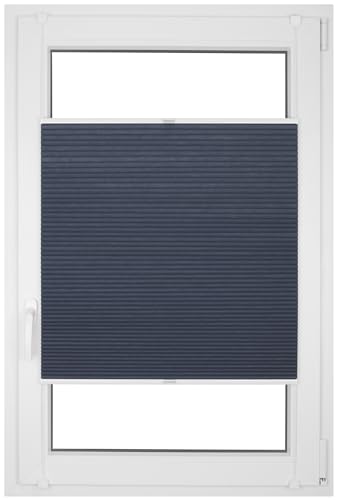 RENA Wabenplissee Thermo Plissee ohne Bohren Verdunklungsplissee Blickdicht Fenster Balkonfenster Balkontür Verdunkelung Sonnenschutz Innen Sichtschutz Hitzeschutz Dunkelblau 70x200 cm von RENA
