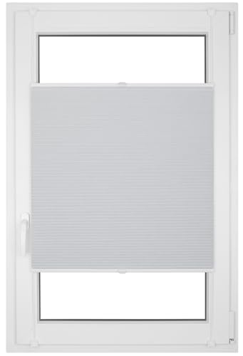 RENA Wabenplissee Thermo Plissee ohne Bohren Verdunklungsplissee Blickdicht Fenster Balkonfenster Balkontür Verdunkelung Sonnenschutz Innen Sichtschutz Hitzeschutz Weiß 45x80 cm von RENA