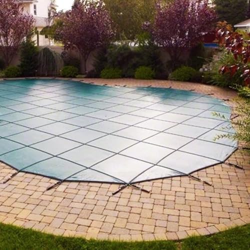 Abdeckplane Pool Elastische Blatt Netzabdeckung Für Runden Pool, Einziehbare Grüne Loop Lock Abdeckungen, Sichere Abdeckung Für Eingebaute Pools Mit Messingzubehör(Dia 20foot/6.1m) von RENLXFI