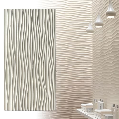 Deckenpaneele Deckenplatten 1,2 X 0,6 Moderne Pu Wandfliesen, wasserdichte Dekorative 3D Wandpaneele, Rechteckige Verkleidungsplatten Für Wände, Schneidbar(Beige,26 Piece) von RENLXFI