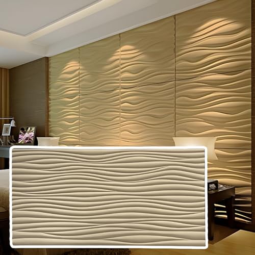 Deckenpaneele Deckenplatten 1,2 X 0,6 Moderne Pu Wandfliesen, wasserdichte Dekorative 3D Wandpaneele, Rechteckige Verkleidungsplatten Für Wände, Schneidbar(Yellow,22 Piece) von RENLXFI