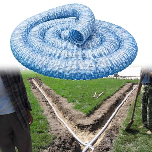 Drainagerohr Französisches Abflussrohr Mit 8cm, Perforiert, Weicher, Durchlässiger Drainageschlauch Für Grünfundamente, Für Hof/Hausseite/Garten(L 29m(95.1ft)) von RENLXFI