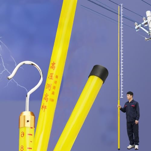 Gelbe Hochspannungs Höhenmessstange, Teleskopmessstange/-stab Aus Epoxidharz Für Elektriker, 10 KV-500 KV Spannung(6 pack,600cm/19.7ft) von RENLXFI