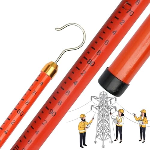 Höhenverstellbarer Messstab, Hochspannungs-Isoliermessstab/-stange Für Elektrische Arbeiten, Umspannwerk, Telekommunikationsturm(Yellow,1000cm/32.8ft) von RENLXFI