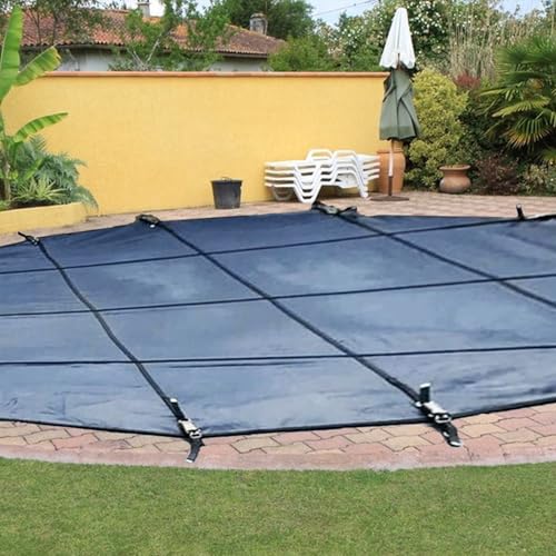 RENLXFI Abdeckplane Pool Runde Winter Poolabdeckung In Sondergröße, Sicherheitsabdeckung Für Schwimmbäder Massivem Netzgewebe, Faltbare Poolplanen, Laubnetzabdeckungen(Blue,Dia 1m/3.3ft) von RENLXFI