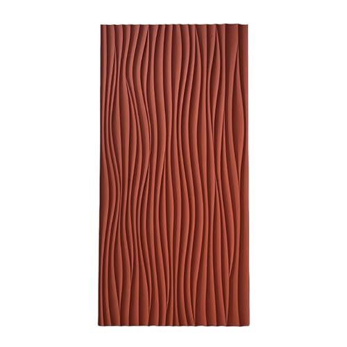 RENLXFI Deckenpaneele Deckenplatten 3D Wandpaneele 30 27 24 21 18 15 12 9 6 3 Pack, PU Wandfliesen Mit Wellenstruktur Für Zuhause, Zuschneidbare Hintergrundwandverkleidung(Red,9 Piece) von RENLXFI