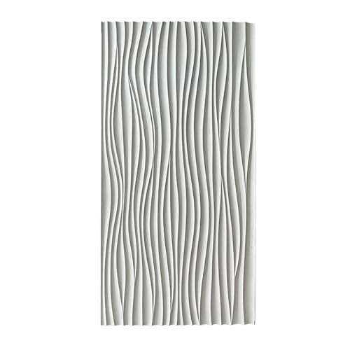 RENLXFI Deckenpaneele Deckenplatten 3D Wandpaneele 30 27 24 21 18 15 12 9 6 3 Pack, PU Wandfliesen Mit Wellenstruktur Für Zuhause, Zuschneidbare Hintergrundwandverkleidung(White,21 Piece) von RENLXFI