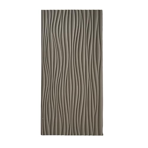 RENLXFI Deckenpaneele Deckenplatten Wave Board Strukturierte 3D Wandpaneele, 1200 X 600 Moderne Pu Tapetenfliesen Hintergrundverkleidung Für Schlafzimmer Kopfteil Badezimmer(Gray C,1 Pack) von RENLXFI