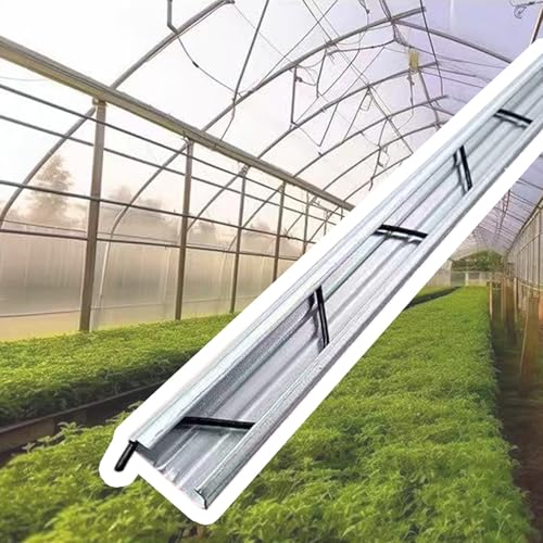 RENLXFI Gewächshaus Wackeldraht Und Verriegelungskanal Kit, Rostfreie Aluminiumschiene Mit PVC Beschichtetem Federdraht Für Haustür/Fenster/Dach(25 piecex2m/6.5ft) von RENLXFI