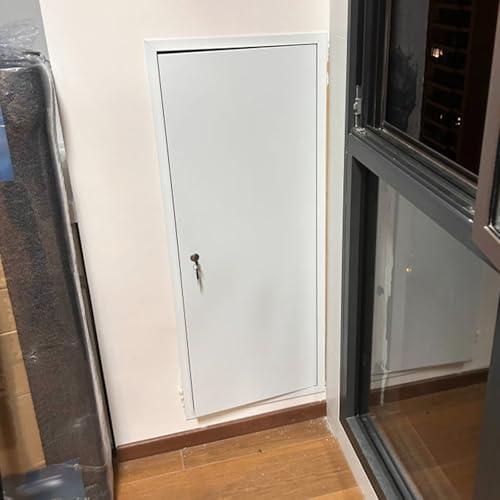 RENLXFI Metall Revisionsklappe Mit Schlüssel Schloss, Weiß Revisionstür Außenbereich Für Gewerbliche Und Private Zwecke, Extra Große Wartungstür Trockenbau Wasserdicht(40x180cm) von RENLXFI