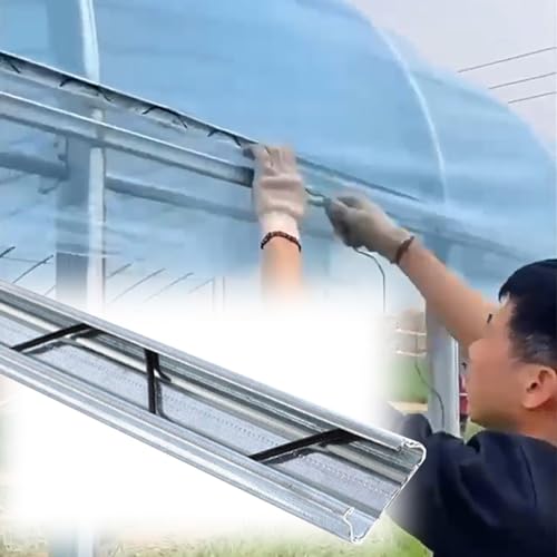 RENLXFI U-Kanal Mit Wackeldraht Für Gewächshäuser/kleine Bauernhöfe/Blumenschuppen, Gewerbliche Und Private Polyfolien-Abdeckungsbefestigungen, Windbeständig(62m/203.4ft) von RENLXFI
