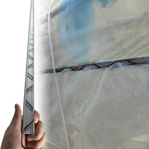 RENLXFI Verschlusskanal Und Federdraht Zur Befestigung Von Gewächshausfolie, 2 M Lange Aluminiumschiene Und Wackeldraht Zur Befestigung Kunststoffabdeckung(25 Pack) von RENLXFI