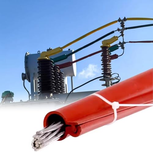 Rote Silikon Isolierhülsen Für Umspannwerke, 1 3 6 15 M Hochspannungskabel Schutzmantel Mit Schnappverschluss, Isolierkabelrohrstange(Dia 2 3/4in(70mm),10ft/3m) von RENLXFI