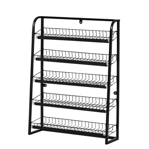 gemüseregal Supermarkt-Regale Schwarz Supermarkt Einzelhandel Display Regal, 5 Tier hängen Snack Obst Gemüse Veranstalter Korb, kommerzielle Apotheke Draht Storage Rack, platzsparend ( Size : 67x50cm/ von RENLXFI