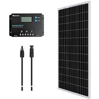Renogy - 12 v 100 w Solarpanel-Kit für Wohnmobil, 100 w monokristallines Solarmodul mit PWM-Laderegler und USB-Ladefunktion, für 12 V-Batterie und Renogy - 12 v 100 w Solarpanel-Kit für Wohnmobil, 100 w monokristallines Solarmodul mit PWM-Laderegler und USB-Ladefunktion, für 12 V-Batterie und von RENOGY