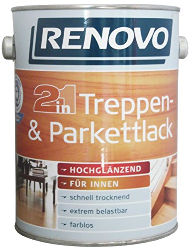 2,5 Liter RENOVO Treppen- und Parkettlack 2in1 Hochglänzend lmf von Renovo