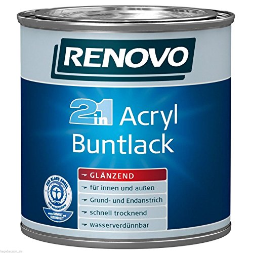 Acryl-Buntlack Enzianblau 0,75 Liter glänzend Acryllack (13,32 Euro/Liter) von Renovo