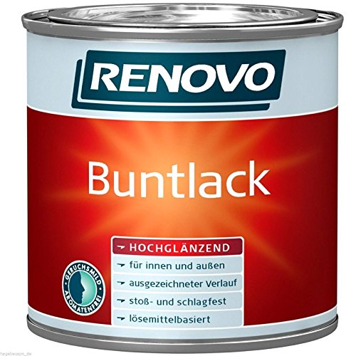 Buntlack lösemittelhaltig Schwarz 0,75 Liter hochglänzend Alkydharzlack (15,99 Euro/Liter) von Renovo
