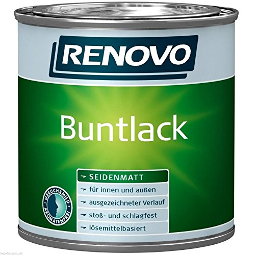 Buntlack lösemittelhaltig Schwarz 0,75 Liter seidenmatt Alkydharzlack (15,99 Euro/Liter) von Renovo