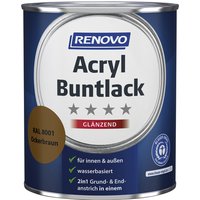 RENOVO Acryl-Buntlack, glänzend, ockerbraun RAL 8001, 0,75l von RENOVO