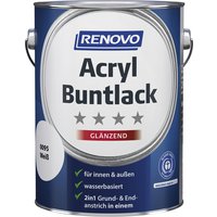 RENOVO Acryl-Buntlack, weiß RAL 0095, glänzend, 2,5l - weiss von RENOVO