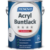 RENOVO Acryl-Buntlack, weiß RAL 0095, glänzend, 2,5l - weiss von RENOVO