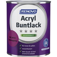 RENOVO Acryl-Buntlack, telemagenta RAL 4010, seidenmatt, 0,75l - rot von RENOVO
