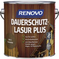 RENOVO Dauerschutzlasur seidenglänzend »PLUS«, kastanie - braun von RENOVO