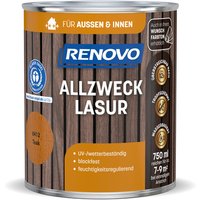 RENOVO Allzwecklasur, wb 750ml teak 8412 - braun von RENOVO