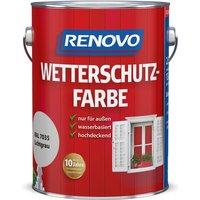 RENOVO Wetterschutzfarbe seidenglänzend, Lichtgrau RAL 7035 von RENOVO