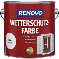 RENOVO Wetterschutzfarbe seidenglänzend, weiss RAL 0095 von RENOVO