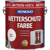 RENOVO Wetterschutzfarbe seidenglänzend, weiss RAL 0095 von RENOVO