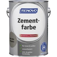 RENOVO Zementfarbe seidenglänzend, steingrau RAL 7030 von RENOVO