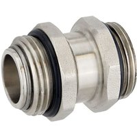 Doppelnippel Messing vernickelt - 1 Zoll - drehbar - selbstdichtend Doppelnippel Messing vernickelt - 1 Zoll - drehbar - selbstdichtend von RENSCHLER