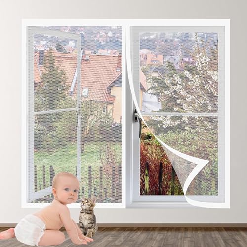 Insektenschutz Fliegengitter Fenster mit Alurahmen 88 x 115 cm Insektenschutz Magnetisches Fliegengitter Ohne Bohren Klebemontage für Fenstergitter, Weiß Insektenschutz Fliegengitter Fenster mit Alurahmen 88 x 115 cm Insektenschutz Magnetisches Fliegengitter Ohne Bohren Klebemontage für Fenstergitter, Weiß von RENWEIWEI