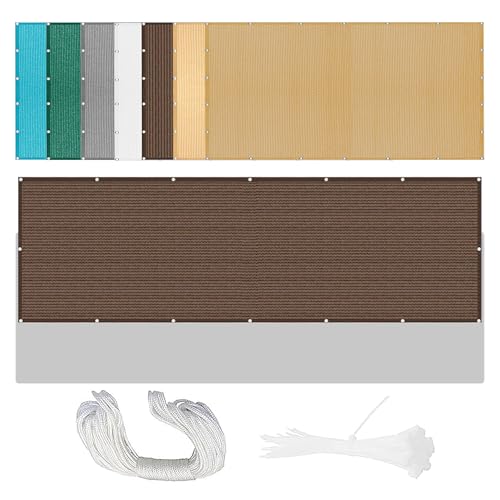 Sonnensegel Atmungsaktiv Nach Maß 356 x 366 cm Rechteckig Atmungsaktiv 98% UV Schutz Balkonbespannung Reißfest Vielen Größen mit Spannseilen für Terrasse Camping, braun Sonnensegel Atmungsaktiv Nach Maß 356 x 366 cm Rechteckig Atmungsaktiv 98% UV Schutz Balkonbespannung Reißfest Vielen Größen mit Spannseilen für Terrasse Camping, braun von RENWEIWEI