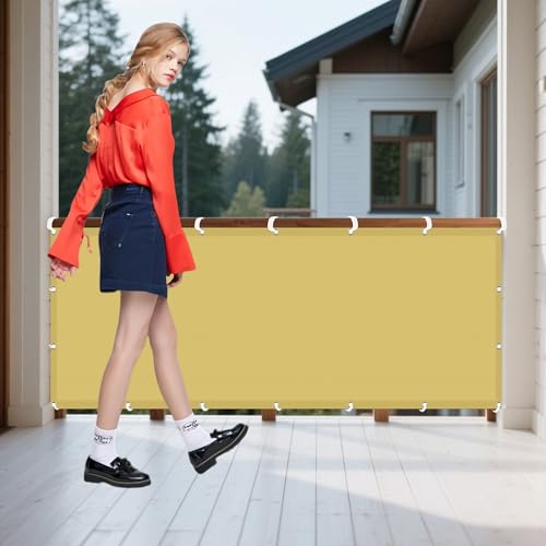 Sonnensegel Wasserdicht Sonnenschutz 0.7 x 1.6 m Rechteckig Wasserdicht 98% UV Schutz Terrassendach Sichtschutz Ohne Bohren mit Ösen Segeltuch für Garten Balkon, Creme Farben von RENWEIWEI