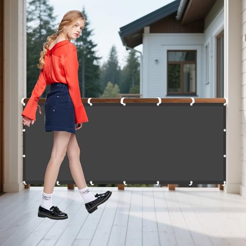 Sonnensegel Wasserdicht Sonnenschutz 0.7 x 2.2 m Rechteckig Wasserdicht 98% UV Schutz Terrassendach Sichtschutz Ohne Bohren mit Ösen Segeltuch für Garten Balkon, Dunkelgrau von RENWEIWEI