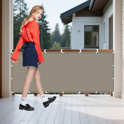 Sonnensegel Wasserdicht Sonnenschutz 0.7 x 4.5 m Rechteckig Wasserdicht 98% UV Schutz Terrassendach Sichtschutz Ohne Bohren mit Ösen Segeltuch für Garten Balkon, Khaki Sonnensegel Wasserdicht Sonnenschutz 0.7 x 4.5 m Rechteckig Wasserdicht 98% UV Schutz Terrassendach Sichtschutz Ohne Bohren mit Ösen Segeltuch für Garten Balkon, Khaki von RENWEIWEI