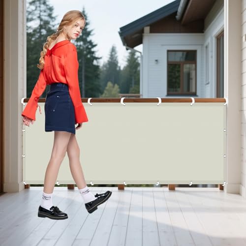 Sonnensegel Wasserdicht Sonnenschutz 2.2 x 3.8 m Rechteckig Wasserdicht 98% UV Schutz Terrassendach Sichtschutz Ohne Bohren mit Ösen Segeltuch für Garten Balkon, Beige Sonnensegel Wasserdicht Sonnenschutz 2.2 x 3.8 m Rechteckig Wasserdicht 98% UV Schutz Terrassendach Sichtschutz Ohne Bohren mit Ösen Segeltuch für Garten Balkon, Beige von RENWEIWEI