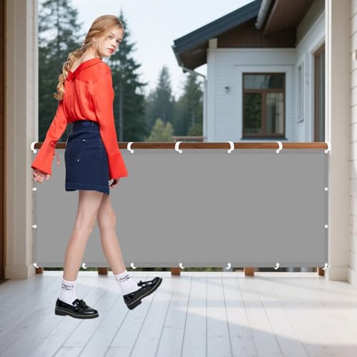 Sonnensegel Wasserdicht Sonnenschutz 2.3 x 3.2 m Rechteckig Wasserdicht 98% UV Schutz Terrassendach Sichtschutz Ohne Bohren mit Ösen Segeltuch für Garten Balkon, Hellgrau von RENWEIWEI