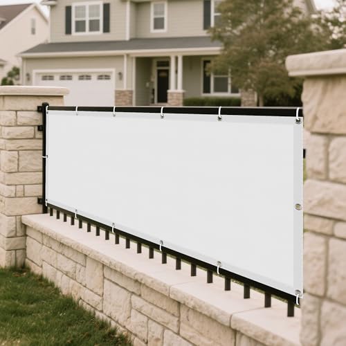 Sonnensegel Wasserfest 450 x 565 cm Rechteckig Wasserdicht 98% UV Schutz Sonnenschutz Schutzplane inkl Befestigungsseile für Patio Balkon Terrasse Camping, Weiß Sonnensegel Wasserfest 450 x 565 cm Rechteckig Wasserdicht 98% UV Schutz Sonnenschutz Schutzplane inkl Befestigungsseile für Patio Balkon Terrasse Camping, Weiß von RENWEIWEI