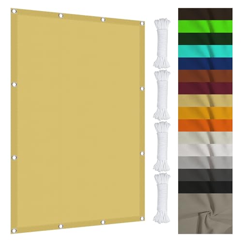 Sonnensegel Wasserfest 70 x 700 cm Rechteckig Wasserdicht 98% UV Schutz Schattensegel Schattentuch mit Ösen Und Befestigungsseile für Garten Terrasse, Creme Farben Sonnensegel Wasserfest 70 x 700 cm Rechteckig Wasserdicht 98% UV Schutz Schattensegel Schattentuch mit Ösen Und Befestigungsseile für Garten Terrasse, Creme Farben von RENWEIWEI