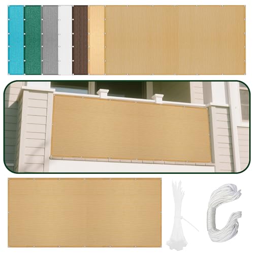 Sonnensegel mit Ösen Atmungsaktiv 569 x 635 cm Rechteckig Atmungsaktiv 98% UV Schutz Schattennetz mit Ösen Sichtschutz Reißfest Wetterfest Ohne Bohren für Balkon Terrasse, Sandgelb Sonnensegel mit Ösen Atmungsaktiv 569 x 635 cm Rechteckig Atmungsaktiv 98% UV Schutz Schattennetz mit Ösen Sichtschutz Reißfest Wetterfest Ohne Bohren für Balkon Terrasse, Sandgelb von RENWEIWEI