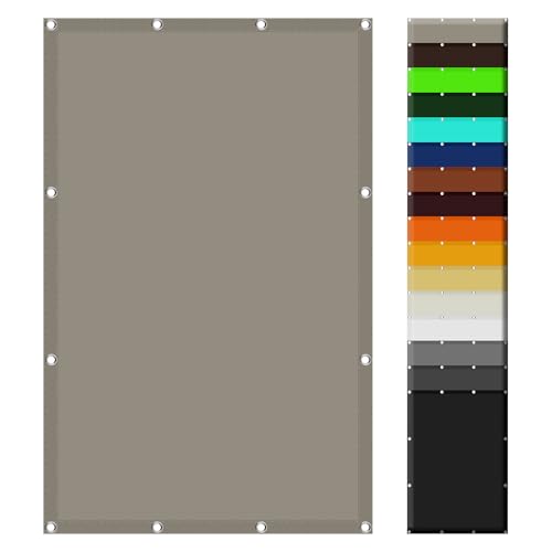Sichtschutz mit Ösen 2 x 2.5 m Wasserabweisend Windabweisend Segel Baldachin Segeltuch mit Ösen Und Befestigungsseile für Außenbereich Garten, Taupe von RENXTAO
