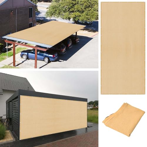 Sonnenschutz Sonnensegel 220 x 440 cm Rechteckig Atmungsaktiv 98% UV Schutz Sonnenschutz Wetterschutz Segel mit Ösen Und Befestigungsseile für Terrasse Camping, Sandgelb Sonnenschutz Sonnensegel 220 x 440 cm Rechteckig Atmungsaktiv 98% UV Schutz Sonnenschutz Wetterschutz Segel mit Ösen Und Befestigungsseile für Terrasse Camping, Sandgelb von RENXTAO