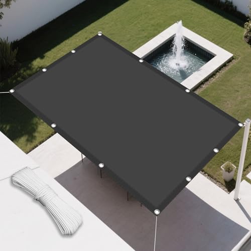 Sonnensegel Wasserfest 50 x 100 cm Rechteckig Wasserdicht Sonnenschutz Windschutz Sun Segel Sonnenschutz Plane mit Ösen Ohne Bohren mit Seil für Balkon Garten Terrasse, Dunkelgrau von RENXTAO