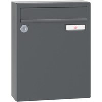 Renz - Briefkasten mit Namensschild 260x330x100mm - robuster Aufhängebriefkasten Serie 17, Stahl anthrazitgrau ral 7016 von RENZ
