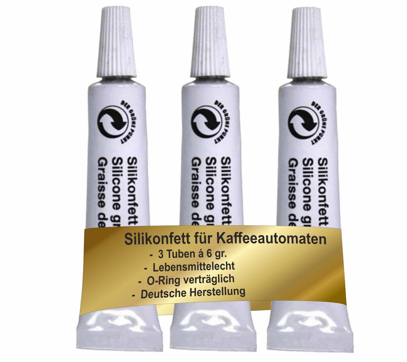 RENZ Brühsieb Silikonfett für Kaffeevollautomaten 3 Tuben à 6g, (Lebensmittelecht für Brühgruppe Dichtung O-Ring, 1-St), passend für Brüheinheiten von Jura Saeco DeLonghi Melitta Philips uvm von RENZ
