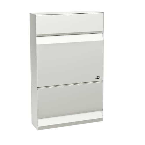 RENZ Erwin 610 (Farbe Verkehrsweiss - RAL 9016M, Postkasten mit Sicherheitsschloss, Designbriefkasten, Größe 117x375x375 mm) 610002 von RENZ
